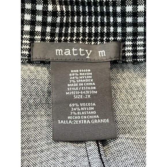 NWOT Marty M Women’s Jacket Plaid Rayon Tweed Color Black and White Size 2X - Picture 9 of 10